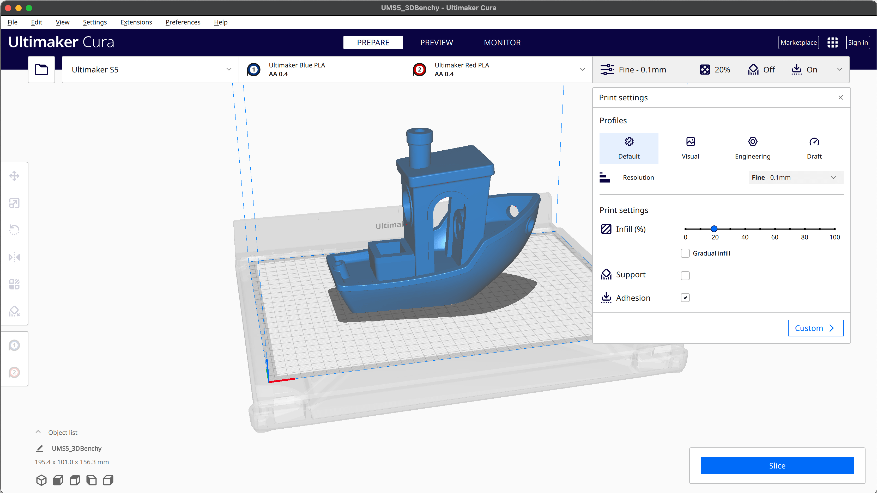 UltiMaker Cura界面